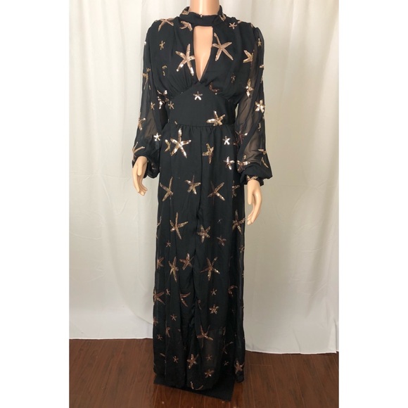 New Sequin Beach Star Sheer Maxi Dress - Picture 7 of 8